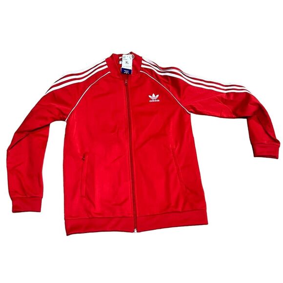 Adidas Kids' Adicolor SST Track Top Jacket Red/White XL Unisex - Picture 2 of 8